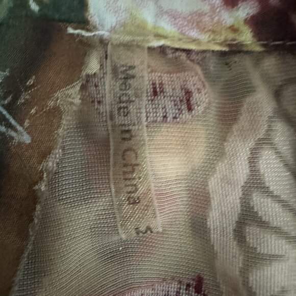 Aratta Silent Journey Silk Blend Floral Button Front Flowy Tunic Top Size M - Picture 7 of 9